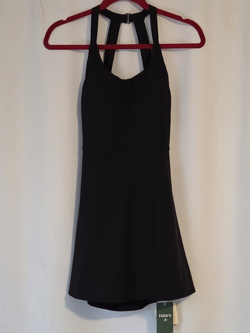 Halara SoftlyZero Airy Backless Twisted Flare Dress Black Women’s Small New